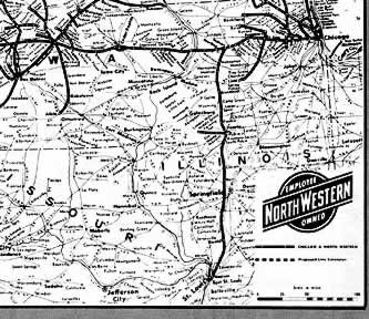 CNW System Map 1981 IL IN IA MO