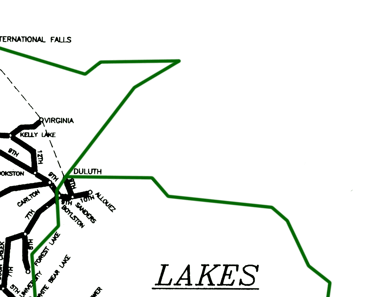 Burlington Northern System Map 1988