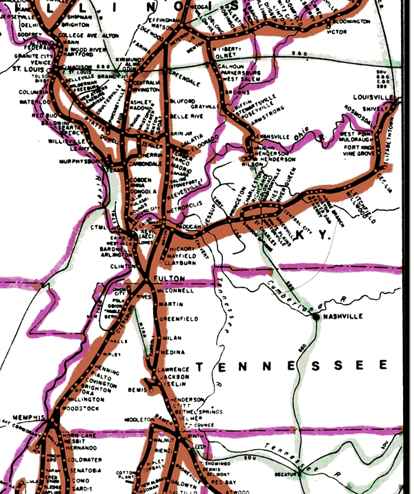 Illinois Central Gulf Pacific Railroad System Map