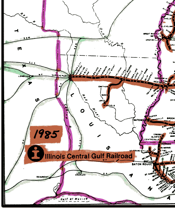 Illinois Central Gulf Pacific Railroad System Map