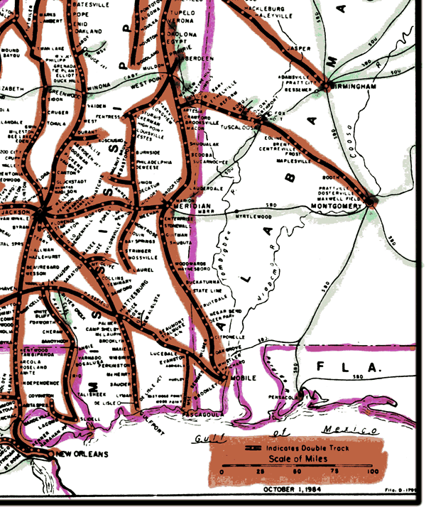 Illinois Central Gulf Pacific Railroad System Map